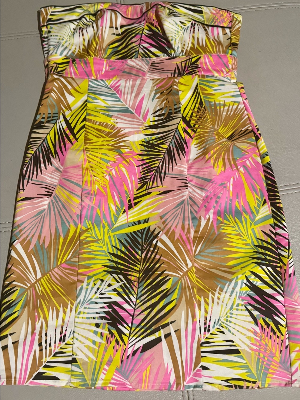 H&M Tropical Pencil Skirt - Pink, Yellow & Brown